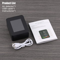 6-in-1 CO2 Detector Monitor, Indoor Air Quality Monitor with Real-Time CO2
