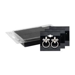 MOOCA Plain 2 x 2 in Black Hanging Earring Cards Holder for 2″W x 2″H,