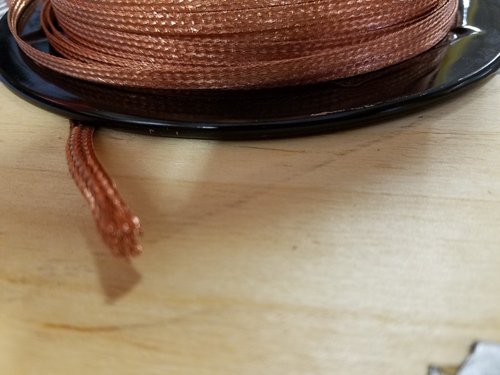 25 Ft’ Flat Braided braid pure Copper Wire 3/16″ Wide Ground Strap USA