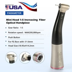 ASkeadnt Dental Electric Handpiece 1:5 Contra Angle Fiber Optic High Speed f/NSK