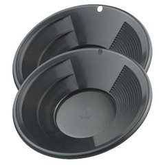 Sluice Monkey Set of (2) 10″ Black Gold Pans