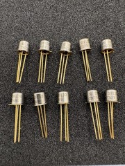 10 PCS 2N2369 National Semiconductor NPN Gold colored Transistor 40V 0.2A TO-18