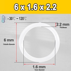 Food Grade O-ring. Thickness 2.2mm, ID 1.6- 25.6mm Clear Silicone Rubber O Rings