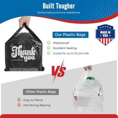 10000 10K Count Thank You Plastic Bags Black Small Business 12″ x 6.5″ x 21″
