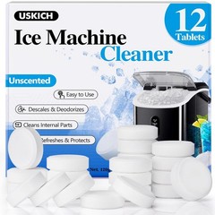 12 Pack Ice Machine Cleaner Tablets – Non-Toxic Descaler for Crystal Clear Ice