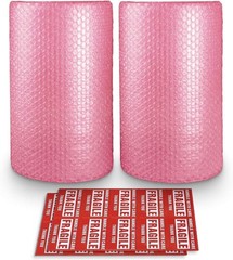 2-Pack Anti-Static Bubble Cushioning Wrap Rolls, 3/16″ x 12″ x 72′ ft Total, …