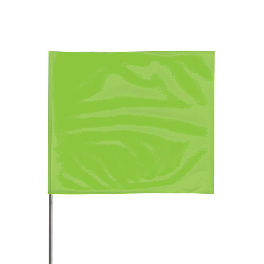 Presco 21 in. Steel Wire Staff Marking Flags [2.5 in. x 3 in. Flag]: 2 in. x 21