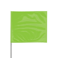 Presco 21 in. Steel Wire Staff Marking Flags [2.5 in. x 3 in. Flag]: 2 in. x 21