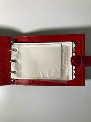 Filofax Portobello M2 Red Italian Leather 3 Ring Organizer Wallet Planner
