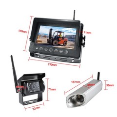 Forklift Blind Spot Assistance System 2.4G Wireless Camera Moniter 2 Lens Switch