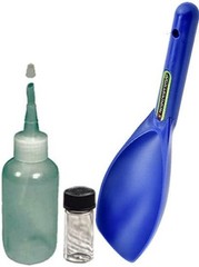 Sluice Monkey Gold Panning 4oz Sniffer Bottle, Glass Vial & Blue Scoop