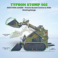 FreeShip TYPHON STOMP 502 1958lbs Mini Skid Steer Loader 22.1HP Honda Gas Engine