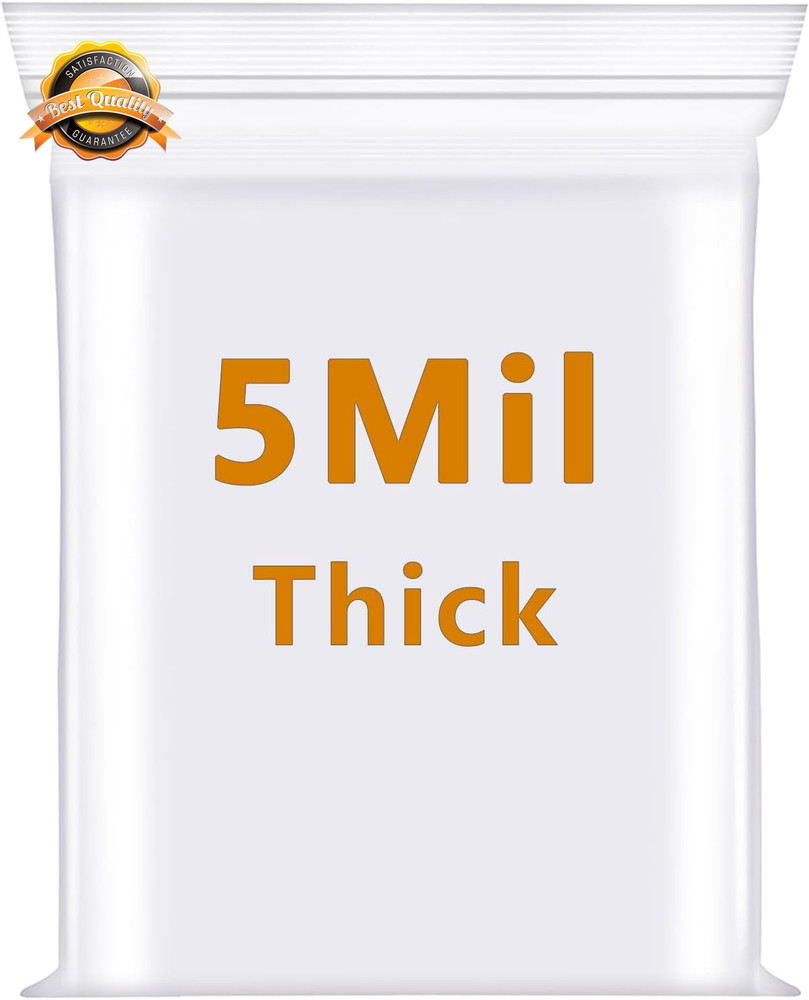 4×6 Clear Zip Lock Bags 5 Mil Heavy Duty Reclosable Storage Bags 100 Pcs