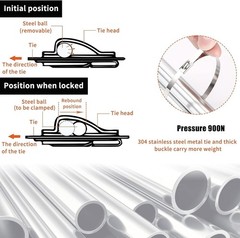 Cable Tie Tool Gun Stainless Steel Cable Tie Tool With 100pcs Metal Zip Ties