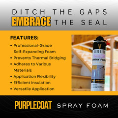 Vega Bond Purplecoat Single Component Closed Cell Spray Foam Insulation -12Packs