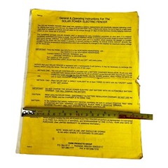 Solar Power Electric Fencer Operating Instructions Farm Products Inc