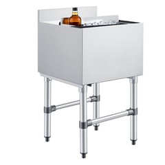 Uimoso 49.4 Qt Commercial Ice Bin 18 x 18 in Underbar Ice Bin with Sliding Cover
