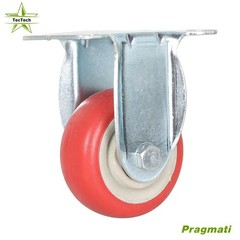 2Pcs Roating With Brake + 2Pcs Fixed Wheel 3″ Heavy-duty PU Casters Total 4Pack