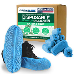 Disposable Non-Slip Shoe Covers (500 Pairs) Blue Extra Large Non-Woven Durable