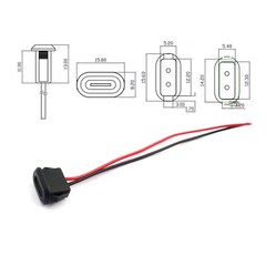 USB C Power Connector Female USB-C Port Panel Mount