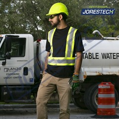 Hi Vis Black Shirt ANSI Class 1 Reflective Safety Short Sleeve HIGH VISIBILITY