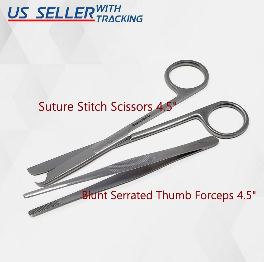 Classic Suture Removal 2Pcs Kit Surgical Instruments, Stainless Steel CE