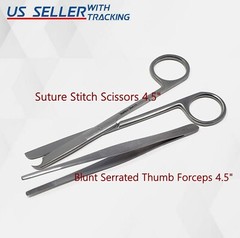 Classic Suture Removal 2Pcs Kit Surgical Instruments, Stainless Steel CE