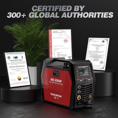 9-in-1 MIG205MP Multi-Process Welder 120/240V+110pcs Plasma Cutting Consumables