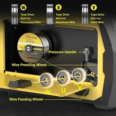HIZONE Aluminum MIG Welder 6 in 1 Multi Process Welding Machine LCD Display