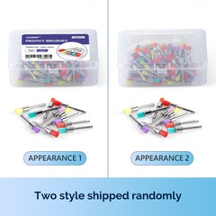 100pcs de cepillos de pulido de nailon dental Copas profilácticas RA tipo plano