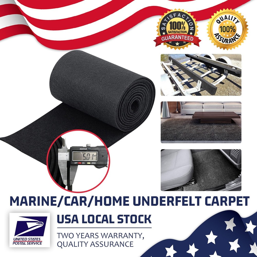 12in x 157in Black Boat Carpet / Marine Boat Trailer Runners / Outdoor Mat