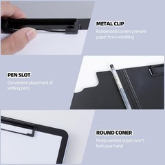 Foldable Clipboard Folder A4 Size with Horizontal Vertical Double Metal Clips