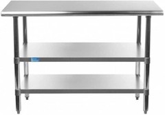Stainless Steel Food Prep Work Table with Two Undershelf 30” x 60”
