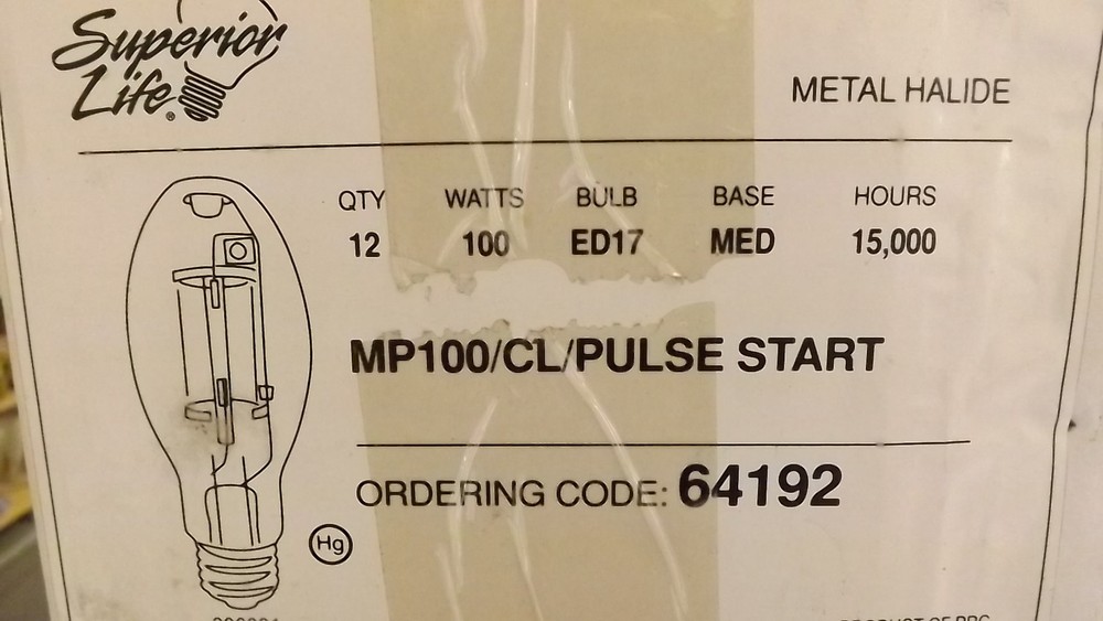 SUPERIOR LIFE MP100/CL Pulse Start Metal Halide Light Bulb ONE BULB