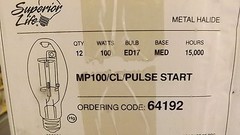SUPERIOR LIFE MP100/CL Pulse Start Metal Halide Light Bulb ONE BULB