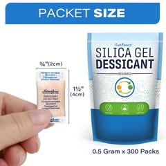 300 Packets 0.5g Gram Silica Gel Packets Desiccant Beads Dryer Moisture Absorber