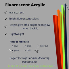 BuyPlastic 9096 Orange Transparent Fluorescent Colored Acrylic 1/4″ x 12″ x 12″