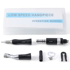 AZDENT Dental Slow Low Speed Handpiece Straight Contra Angle Air Motor Kit 4Hole