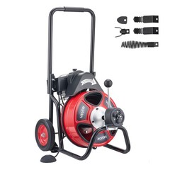 VEVOR Drain Cleaner Machine Electric Drain Auger 50 FT x 1/2 In Auto Feed
