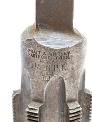 1-1/2″ NPT Tap National Pipe Taper Thread Cutter Pratt & Whitney Hartford CT USA