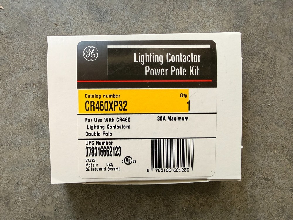 General Electric CR460XP32 2p 30a Lighting Contactor Power Pole NEW 460XP32