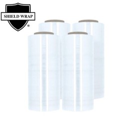 4 Rolls 18″ x 1500′ 80 Gauge Cast Hand Pallet Stretch Wrap Clear Shrink Film