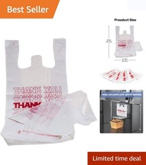 Bulk 100 Pack Reusable Plastic Bags – Stylish ‘Thank You’ Print for Any Occasion