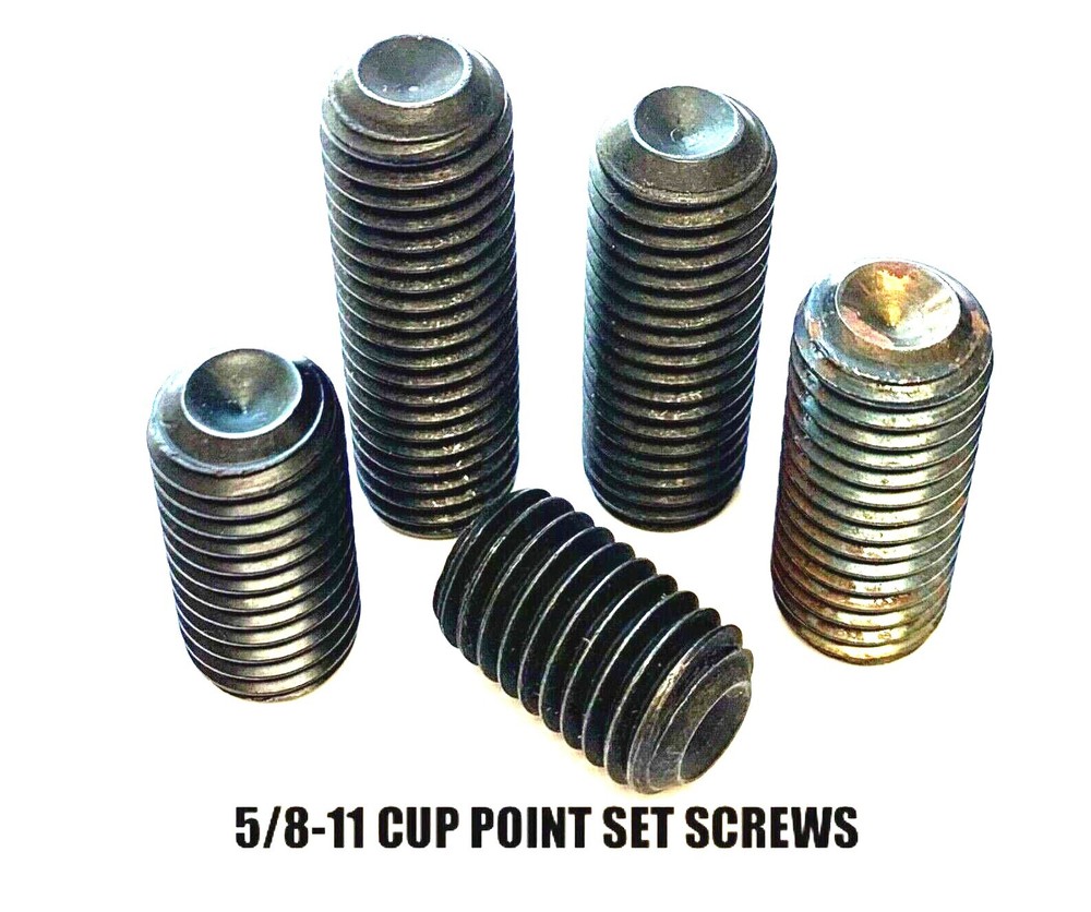 5/8-11 CUP POINT SET SCREWS BLACK ALLOY STEEL 1″ 1-1/4 1-1/2 1-3/4 OR 2″ 4 PCS