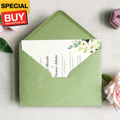 50 PCS/Pack A7 Envelopes, 5.25 x 7.5” Sage Green Envelopes For 5 x 7” Weddings