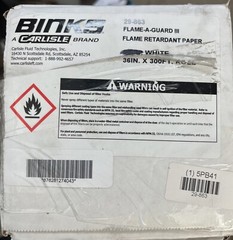 Binks Flame Retardant Paper 29-863, 36″ x 300 ft, Flame A Guard III