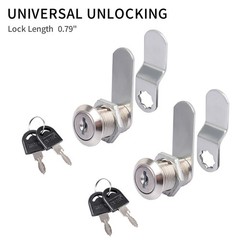 2 Set Keyed Alike Cabinet Cam Lock 3/4″ Cylinder Toolbox Lock for Drawer Dresser