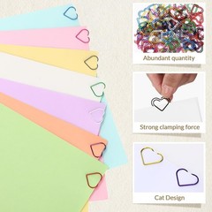 100 Pcs Paper Clips 1.34 x 0.8 Inches Multicolored Cute Paper Clips Journalin…