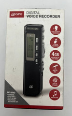 GPX PR047B Digital Voice Recorder 4GB Flash Memory Audio Dictaphone Recorder