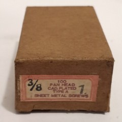 Vintage 100ct. Box Pan Head Cad. Plated Sheet Metal Screws 3/8 – 1″ – Type A